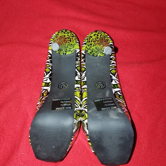 Too Fast Brand Smokin High Heel Shoes green zombie - Picture 5 of 13